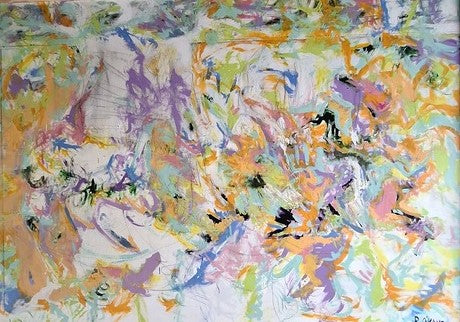 Tangerine Skies, 2023, acrylic, 68 x 96 in. / 172.72 x 243.84 cm.