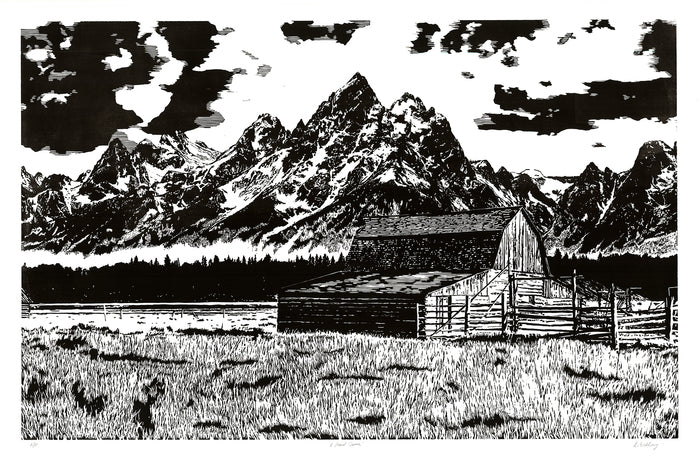 A Grand View, 2023, woodcut, 40 x 60 in. / 101.6 x 152.4 cm.