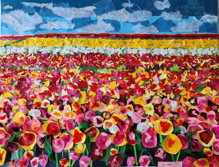 The Flower Fields of Carlsbad, 2023, paper fiber, 22 x 33 in. / 55.88 x 83.82 cm.