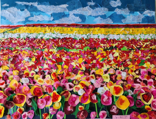 The Flower Fields of Carlsbad, 2023, paper fiber, 22 x 33 in. / 55.88 x 83.82 cm.