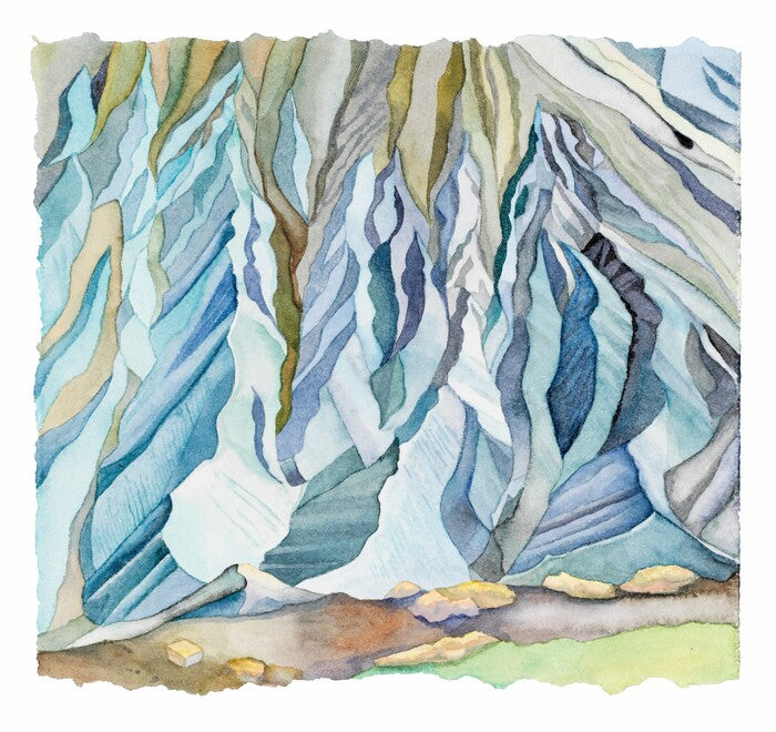 Mancos Shale (Capital Reef NP), 2020, watercolor, 13 x 12 in. / 33.02 x 30.48 cm.