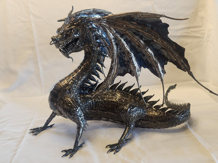 Dre~gon, 2024, steel, 16 x 18 x 23 in. / 40.64 x 45.72 x 58.42 cm.