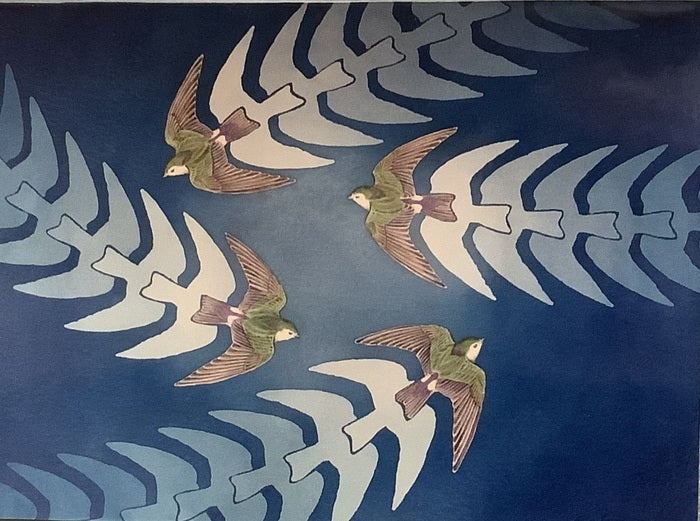 Violet-Green Swallows, 2015, watercolor, 24 x 32 in. / 60.96 x 81.28 cm.