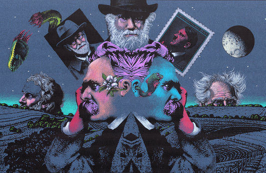 A Friedrich Nietzsche Night, 2025, mixed media monoprint, 37 x 46 in. / 93.98 x 116.84 cm.