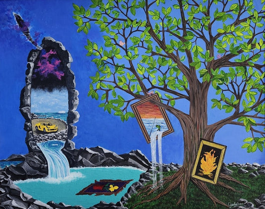 Landscape of a Dream, 2023, acrylic, 22 x 28 in. / 55.88 x 71.12 cm.