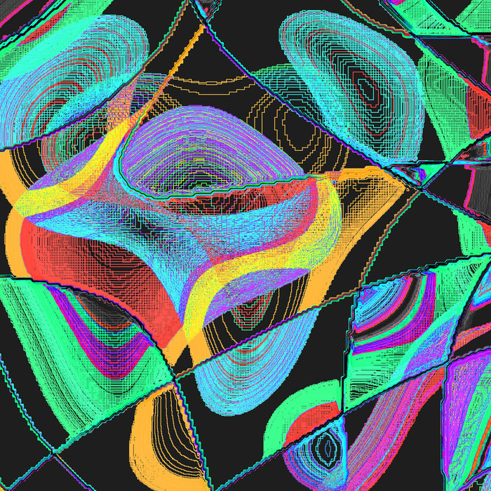 Opportunistic Parrots, 2024, dye-infused aluminum, 30 x 30 in. / 76.2 x 76.2 cm.