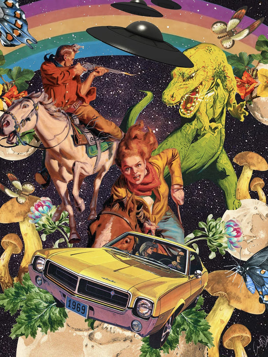 Pulp Invasion!, 2024, digital collage, 20 x 16 in. / 50.8 x 40.64 cm.