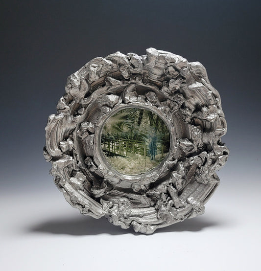 Bridge (Puente), 2024, mixed media, 13 x 13 in. / 33.02 x 33.02 cm.