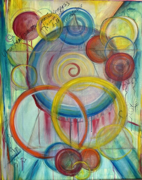 Prismatic Unity, 2024, acrylic and oil, 24 x 30 in. / 60.96 x 76.2 cm.