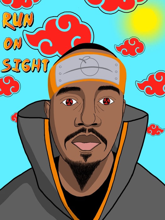 Rogue Ninja (Self Portrait), 2024, digital art, 20 x 16 in. / 50.8 x 40.64 cm.