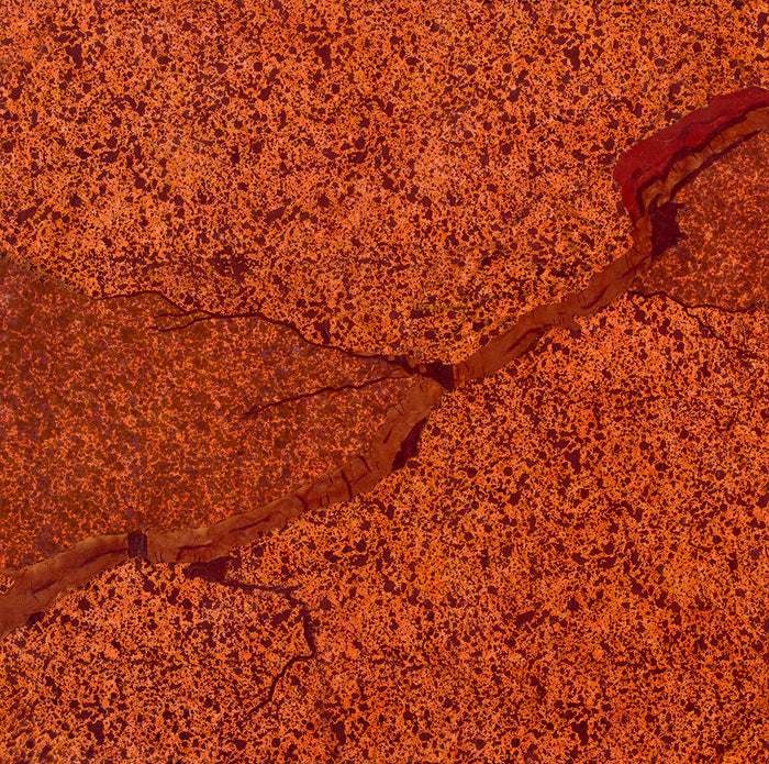 Crevasse, 2023, paper on canvas, 30 x 30 in. / 76.2 x 76.2 cm.