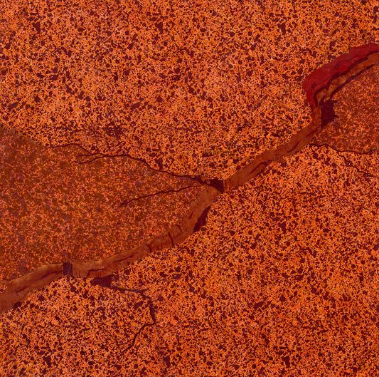 Crevasse, 2023, paper on canvas, 30 x 30 in. / 76.2 x 76.2 cm.