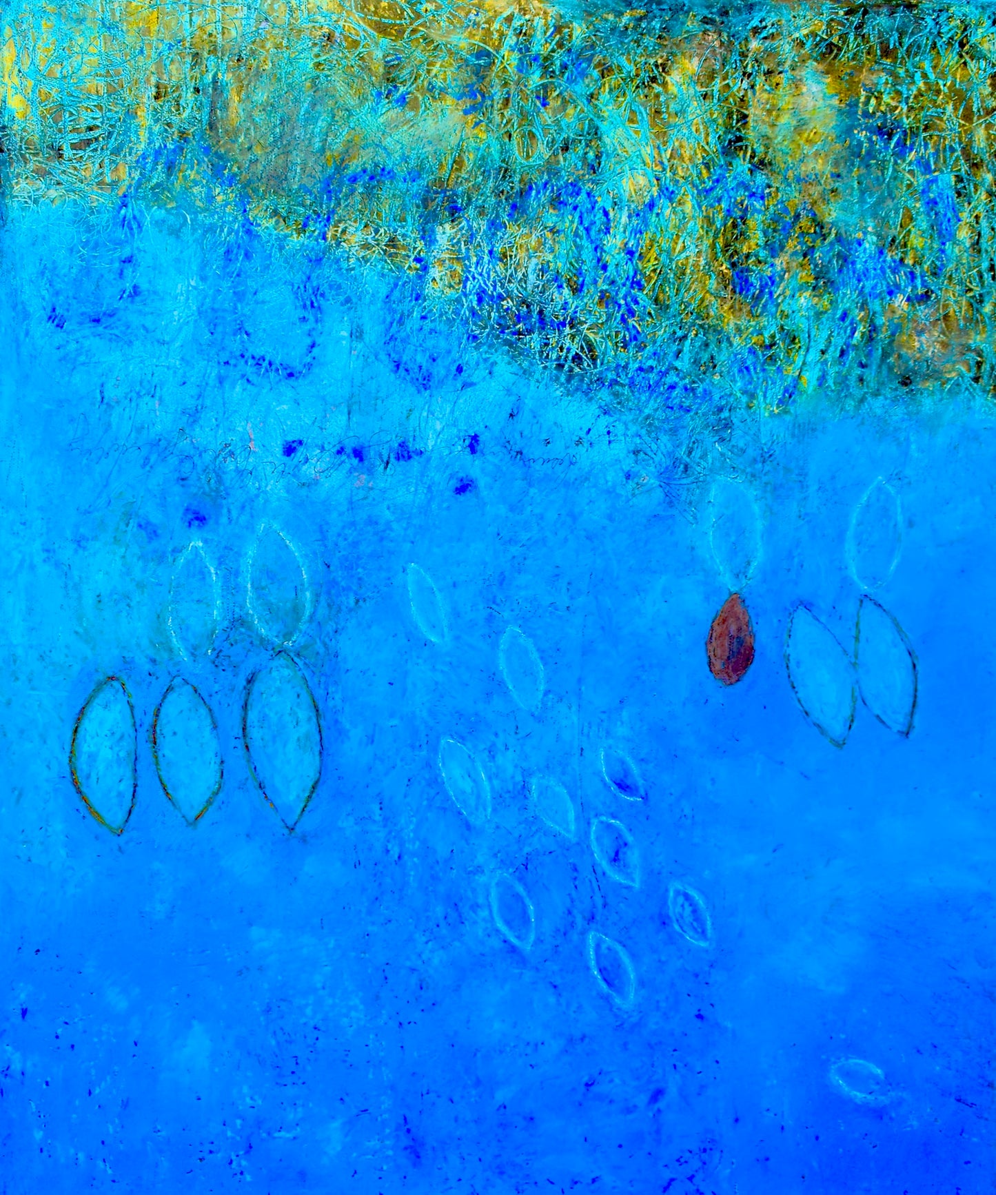 Water, 2020, mixed media on canvas, 24 x 20 in. / 60.96 x 50.8 cm.