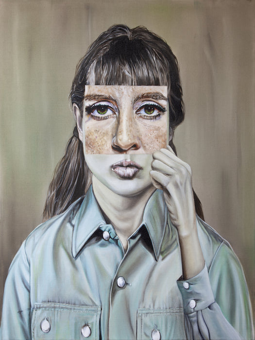Mask No. 2, 2024, oil on linen, 40 x 30 in. / 101.6 x 76.2 cm.