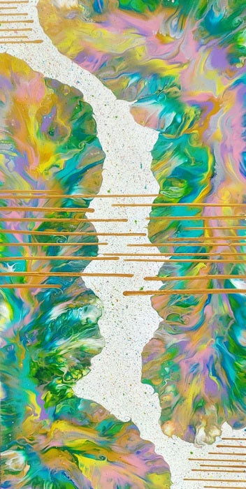Colorful Leaves, 2021, acrylic on canvas, 24 x 36 in. / 60.96 x 91.44 cm.