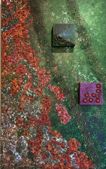 Vibrant Fall Blooms, 2024, mixed media, 30 x 48 in. / 76.2 x 121.92 cm.