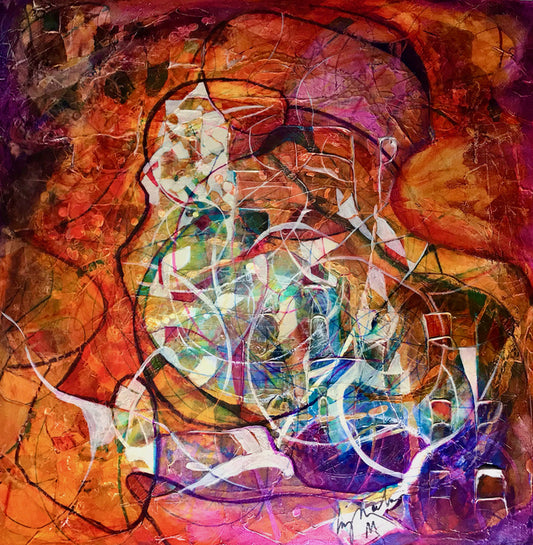 Tapestry of Time, 2020, mixed media, 36 x 36 in. / 91.44 x 91.44 cm.