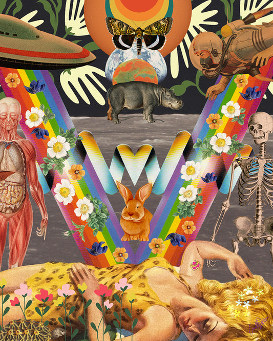 Anatomy of Thought, 2024, digital collage on metal, 20 x 16 in. / 50.8 x 40.64 cm.