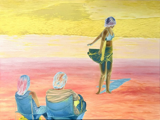 Woman in the Breeze, 2023, oil paint, 18 x 24 in. / 45.72 x 60.96 cm.