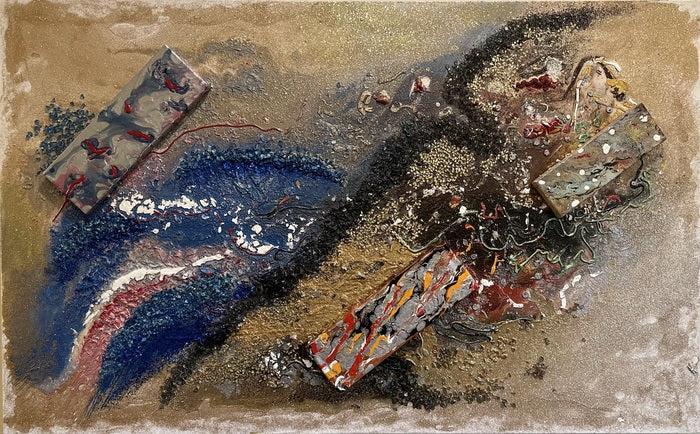 Wondrous Ocean, 2024, mixed media, 30 x 48 in. / 76.2 x 121.92 cm.