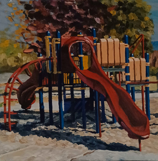 A Memory of Innocence, 2024, oil on canvas, 18 x 18 in. / 45.72 x 45.72 cm.
