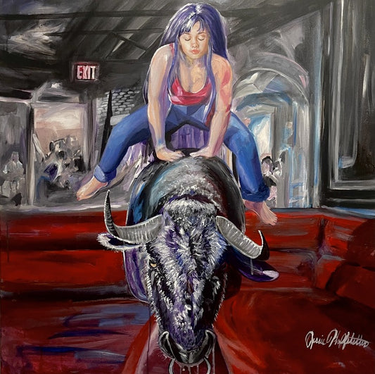 Bull Rider, 2020, acrylic, 36 x 36 in. / 91.44 x 91.44 cm.