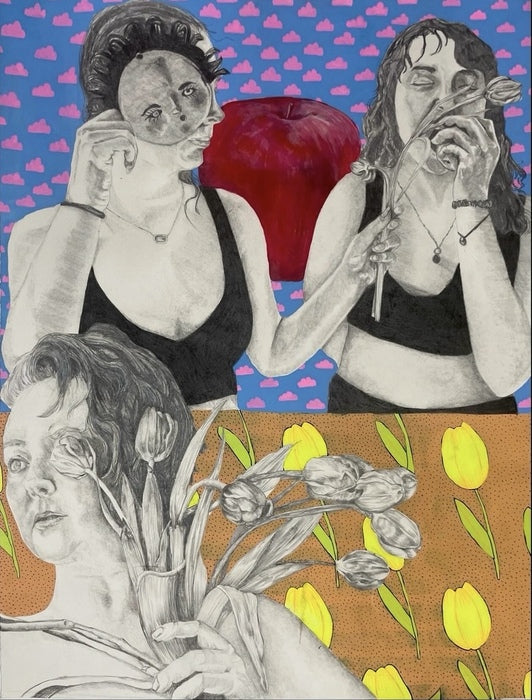 Apple A Day, 2024, graphite and gouache, 24 x 20 in. / 60.96 x 50.8 cm.