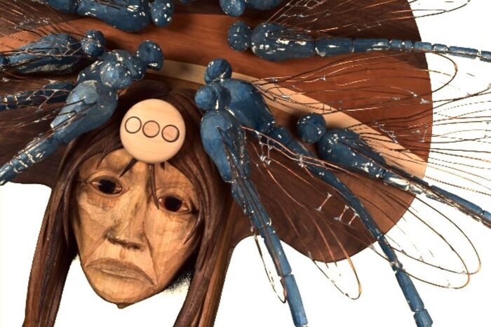 Created in His Image 1 (Sometimes We Feel His Sorrow), 2024, mixed media, 45 x 40 x 14 in. / 114.3 x 101.6 x 35.56 cm.