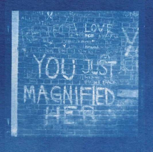 Magnified, 2023, cyanotype on water color, 2.25 x 2.25 in. / 5.71 x 5.71 cm.