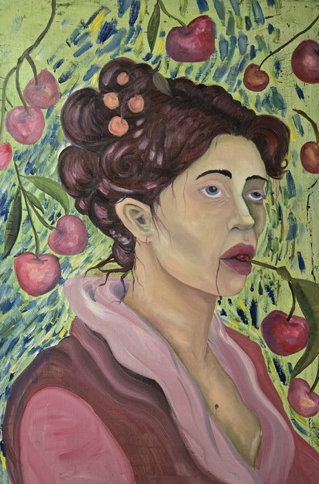 Cherry Girl, 2024, oil on wood panel, 36 x 24 in. / 91.44 x 60.96 cm.