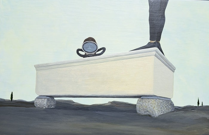 The Divers, 2016, acrylic on wood panel, 14 x 21 in. / 35.56 x 53.34 cm.