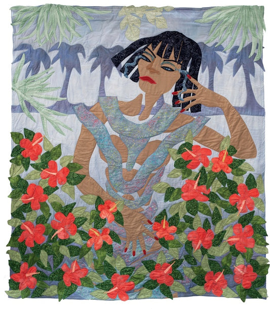 Flor de Puerto Rico, 2024, stitched fabric, 59 x 50 in. / 149.86 x 127 cm.