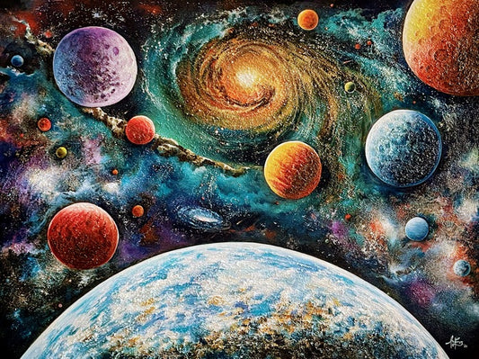 The Dark Matter Galaxy, 2024, mixed media, 36 x 48 in. / 91.44 x 121.92 cm.