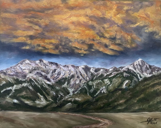 Storm Coming, 2024, soft pastels, 11 x 14 in. / 27.94 x 35.56 cm.