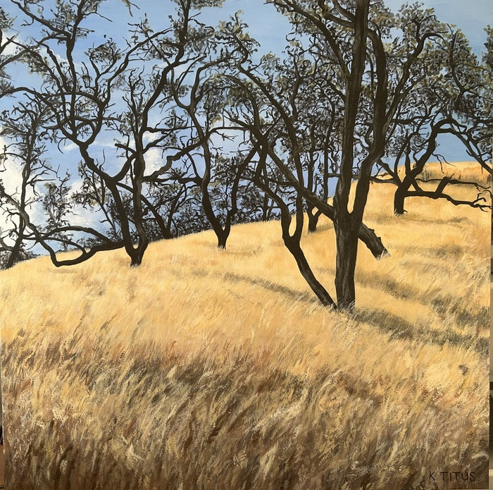 SUMMER: After the Fire - the Landscape Rejuvenates, 2025, acrylic, 36 x 36 in. / 91.44 x 91.44 cm.