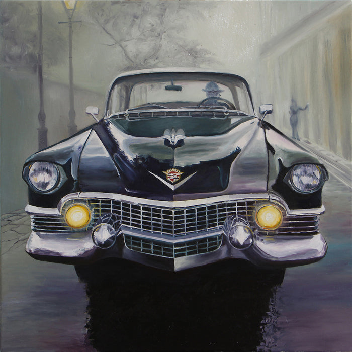 Cruising the Square, 2024, oil on canvas, 30 x 30 in. / 76.2 x 76.2 cm.