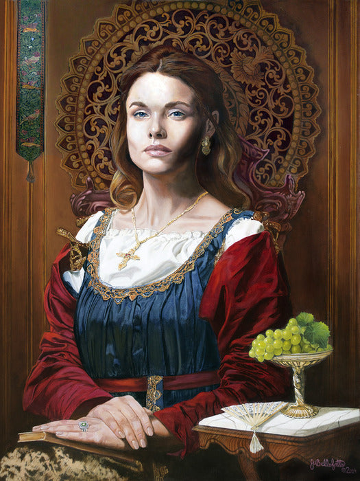 The Matriarch, 2024, oils on panel, 28 x 22 in. / 71.12 x 55.88 cm.