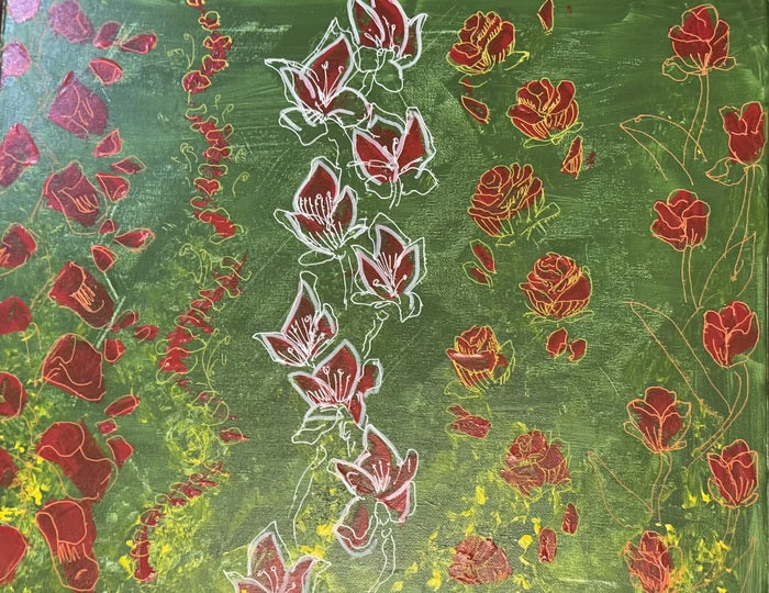 A Dream of Spring, 2025, acrylic, 16 x 20 in. / 40.64 x 50.8 cm.