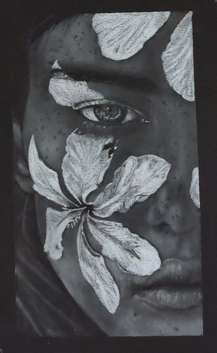 Island Girl 1, 2024, mixed media, 6 x 4 in. / 15.24 x 10.16 cm.