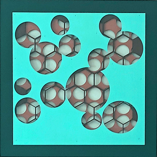 Stochastic #6, 2025, spray painted wood panel, 12 x 12 in. / 30.48 x 30.48 cm.