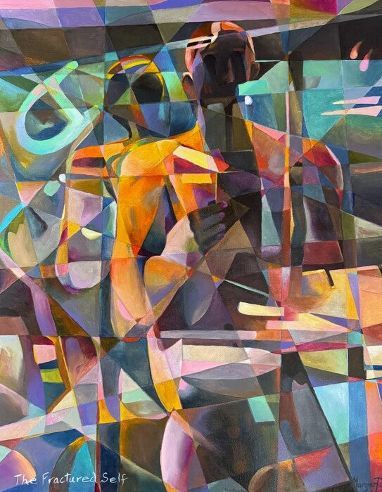 The Fractured Self, 2024, oil on canvas, 28 x 22 in. / 71.12 x 55.88 cm.