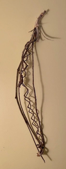 Peapod, 2023, mixed media, 26.5 x 8 x 2.25 in. / 67.31 x 20.32 x 5.71 cm.