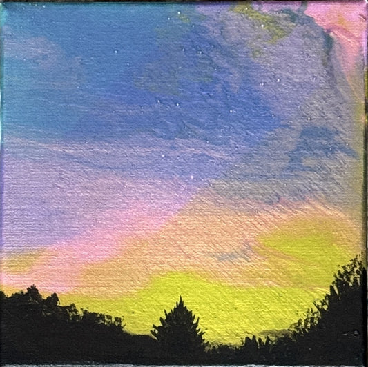 Celestial Symphony 2, 2025, acrylic on canvas, 6 x 6 in. / 15.24 x 15.24 cm.