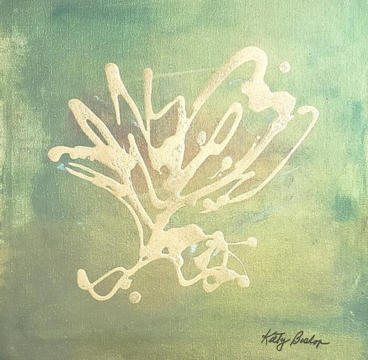 FAERIES, 2025, alcohol ink on canvas, 12 x 12 in. / 30.48 x 30.48 cm.