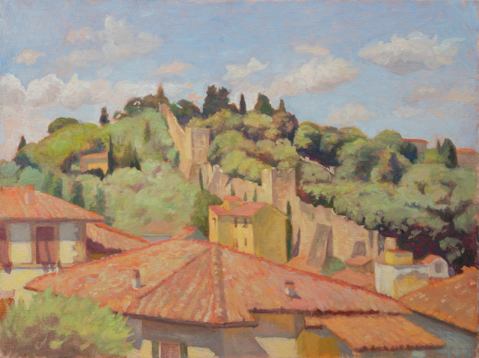 Outside the Wall, Florence, 2024, oil, 18 x 24 in. / 45.72 x 60.96 cm.