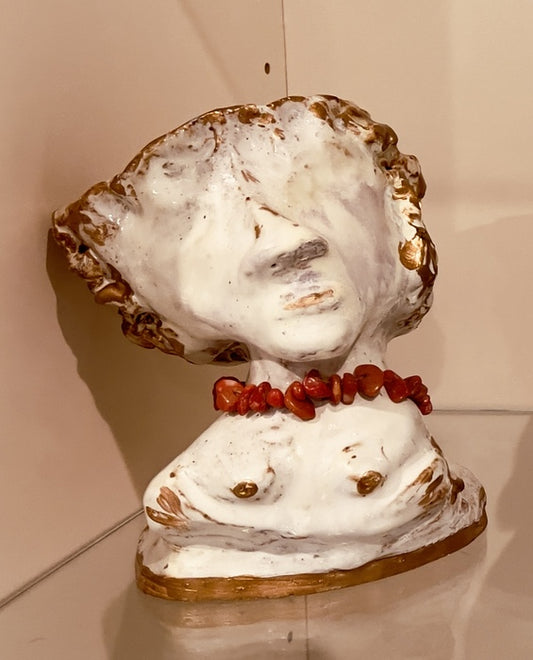Goddess of Compassion, 2023, mixed media, 8 x 6 x 6 in. / 20.32 x 15.24 x 15.24 cm.
