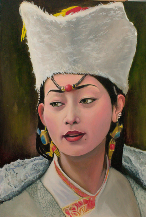 A Tibetan Bride’s Journey, 2020, oil painting, 36 x 24 in. / 91.44 x 60.96 cm.