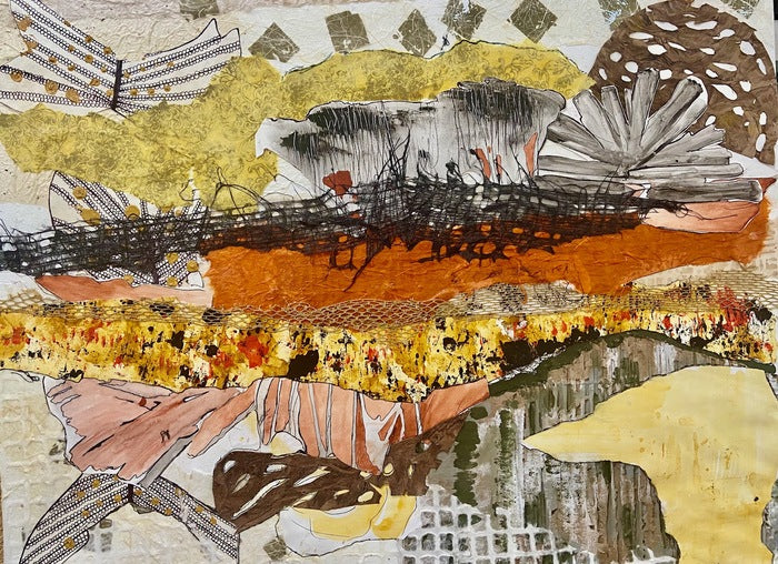 Underworld of Organic Life, 2024, mixed media, 22 x 28 in. / 55.88 x 71.12 cm.