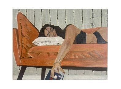 Holding, 2025, acrylic paint on heavyweight cotton, 24 x 18 in. / 60.96 x 45.72 cm.