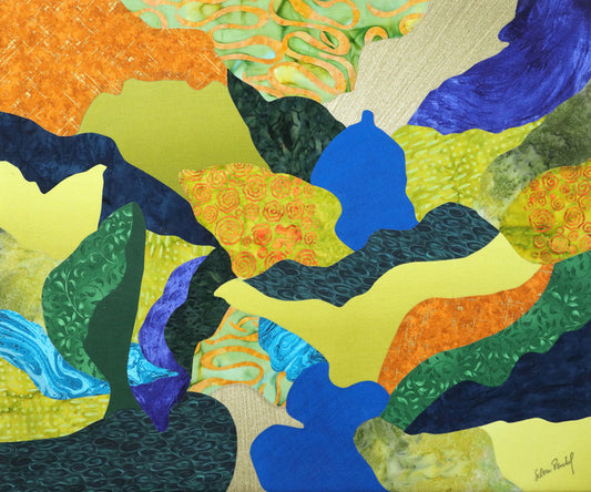 Fighting the Mind, 2024, fabric, 20 x 24 in. / 50.8 x 60.96 cm.